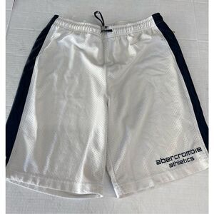 Vintage Abercrombie & Fitch Mens XL Athletic Basketball Shorts Mesh White 9” A19